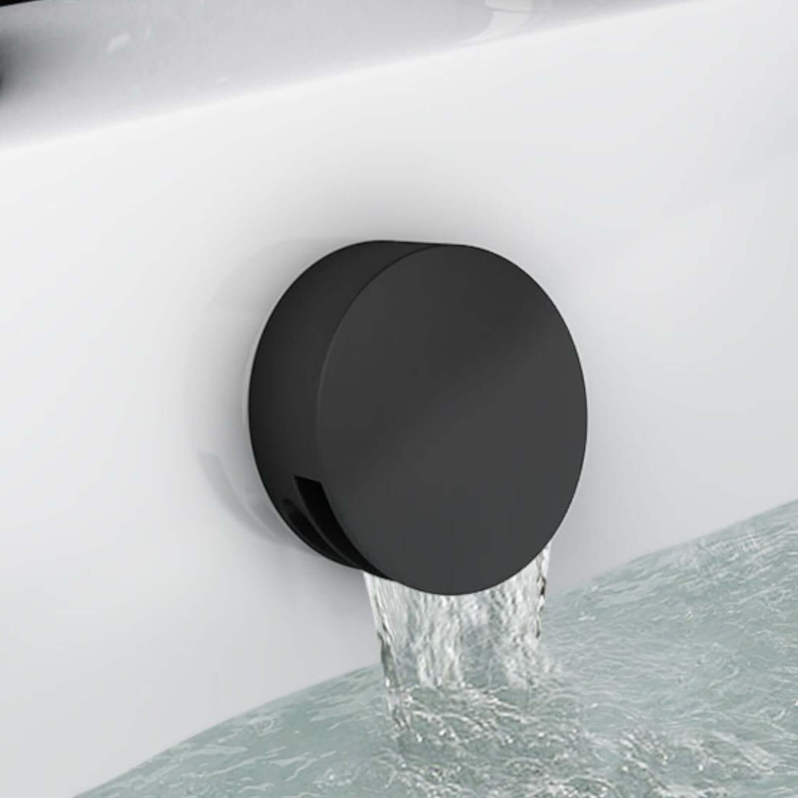 Buy Round Bath Filler with Easy Clean Sprung Waste & Overflow - Matt Black Online UK | HOUSE OF ENKI